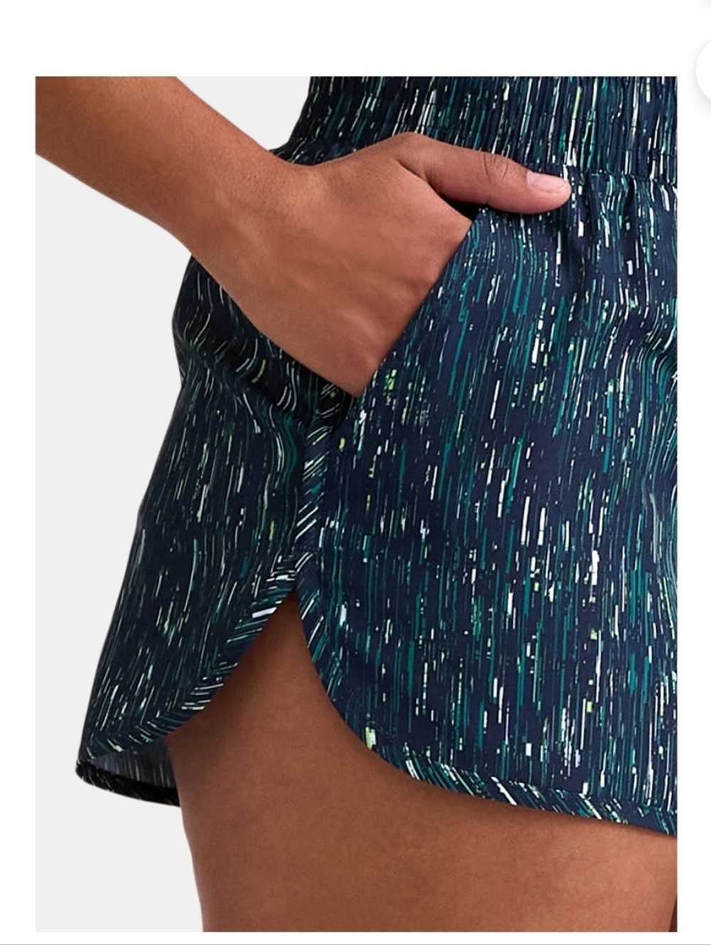 Athletic Works Women's Blue Multi All Over Print Running Shorts Size Small - Picture 3 of 14